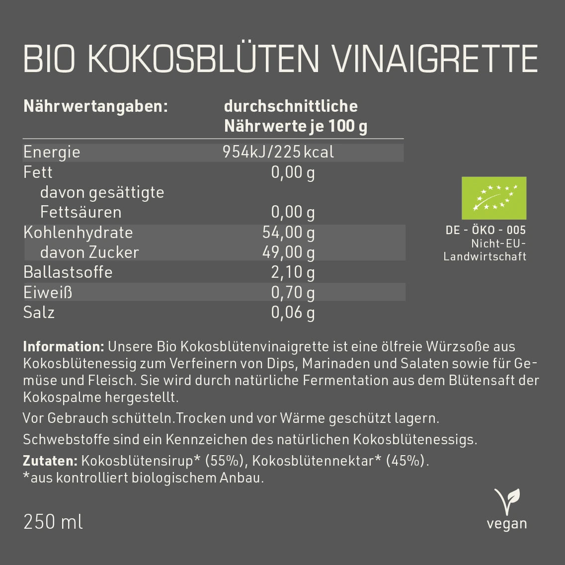 Bio Kokosblüten Vinaigrette