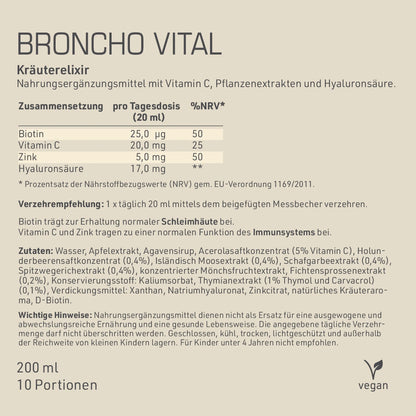 Broncho Vital Inhaltsstoffe und -angaben