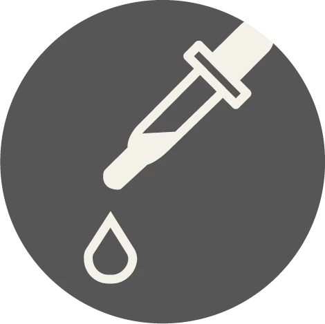 Graues Icon einer tröpfelnden Pipette 