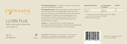 DYNAMIKPLUS Etikett "L-Lysin Plus"