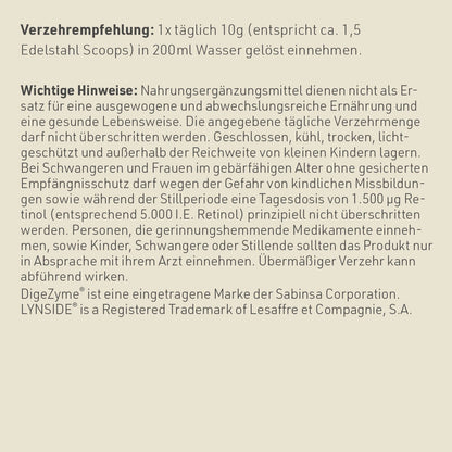 Verzehrempfehlung und Wichtige Hinweise Green Up