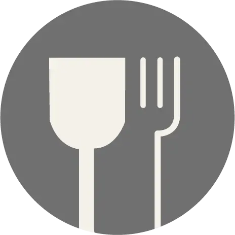 Graues Icon einer Gabel und eines Löffels