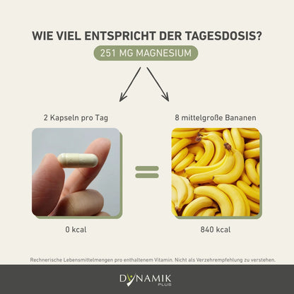 Vergleich Tagesdosis Magnesium 7 zu Bananen