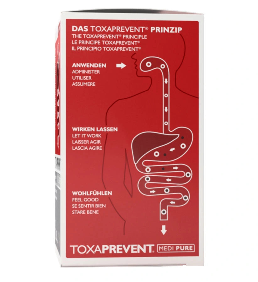 "TOXAPREVENT Medi Pure" Verpackung mit Darmabbildung 