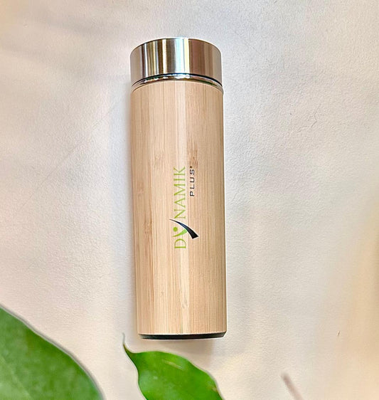 Thermosflasche in Holzoptik mit DYNAMIKPLUS Print