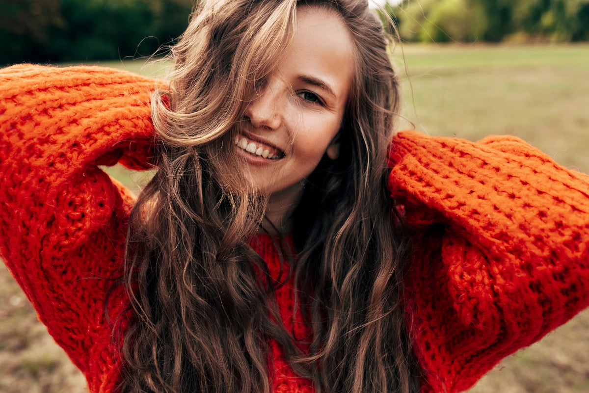 Lachen Frau Gesund Natur